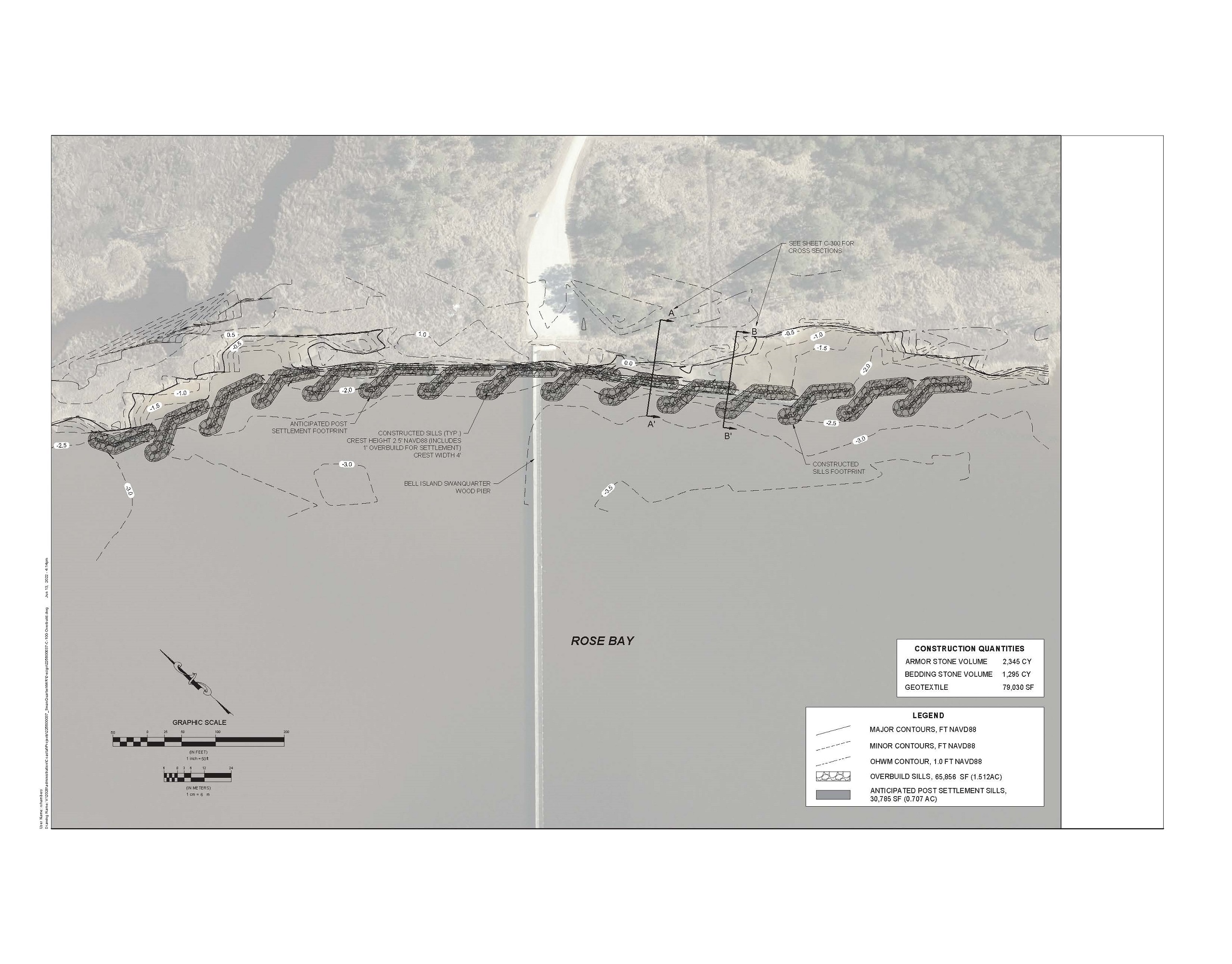 Bell Island Breakwater Construction Map at Swanquarter National